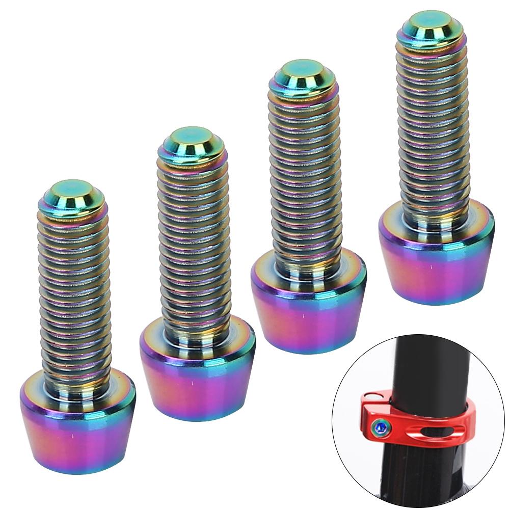 4 шт. M5*15 мм конические болты из титанового сплава для велосипеда, фиксированные винты для выноса горного велосипеда