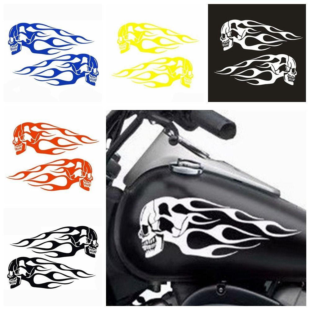 Modification Motorcycle Ornament 3D Fuel Tank Stickers Flame Skulls Decals Helmet Decration