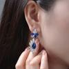 Gica Gema Серьги с высокоуглеродистыми бриллиантами, стерлинговое серебро 925 пробы, уникальный дизайн, романтические изящные серьги, ювелирные изделия, подарки для свадебной вечеринки, новый тренд, 8*12 мм