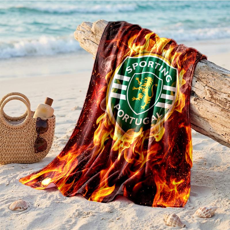 Sporting CP FC Печать Микрофибра Пляжное Полотенце Быстросохнущее Впитывающее Большое Полотенце Для Пляжа Плавания Путешествий