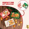 JOYFY 24 PCS Christmas Foil Treats Cookie Gift Boxes Colorful Pattern Bakery Box with Window for Xmas Holiday Birthday Party