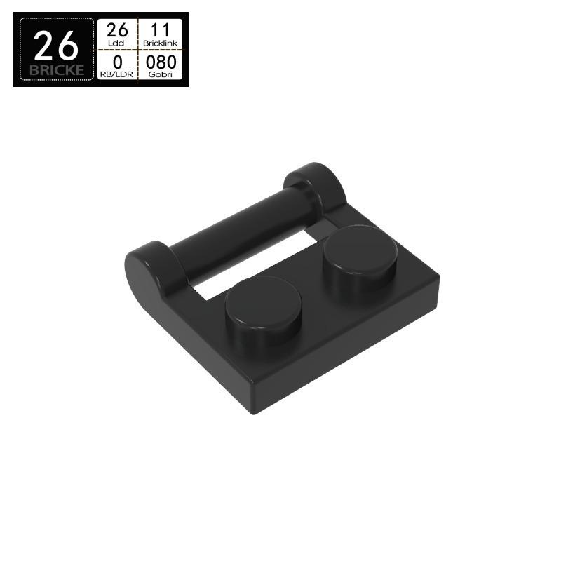BRICKE 1x2 Hinge Plate with Side Handle, Compatible with LEGO 48336 MOC Blocks