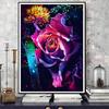 5D Diy Алмазная картина Таинственный фиолетовый цветок Набор для вышивки крестом Полная алмазная вышивка Мозаика Художественная картина Стразы Декор Подарок