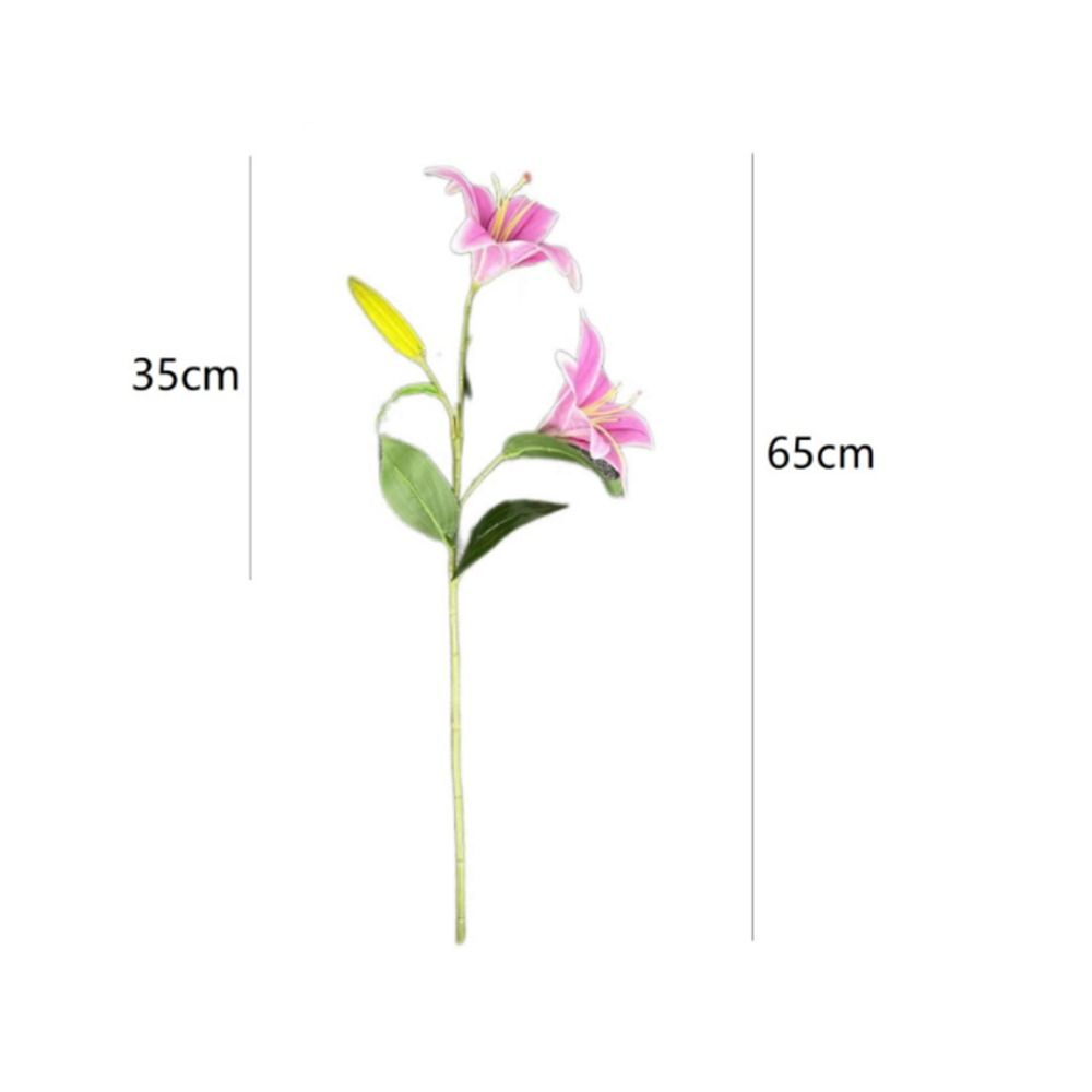 Real Touch 65cm Artificial Lily Flower Silk 3 Heads Fake Lily Bouquet DIY Wedding Bridal Bouquet Living Room Decor
