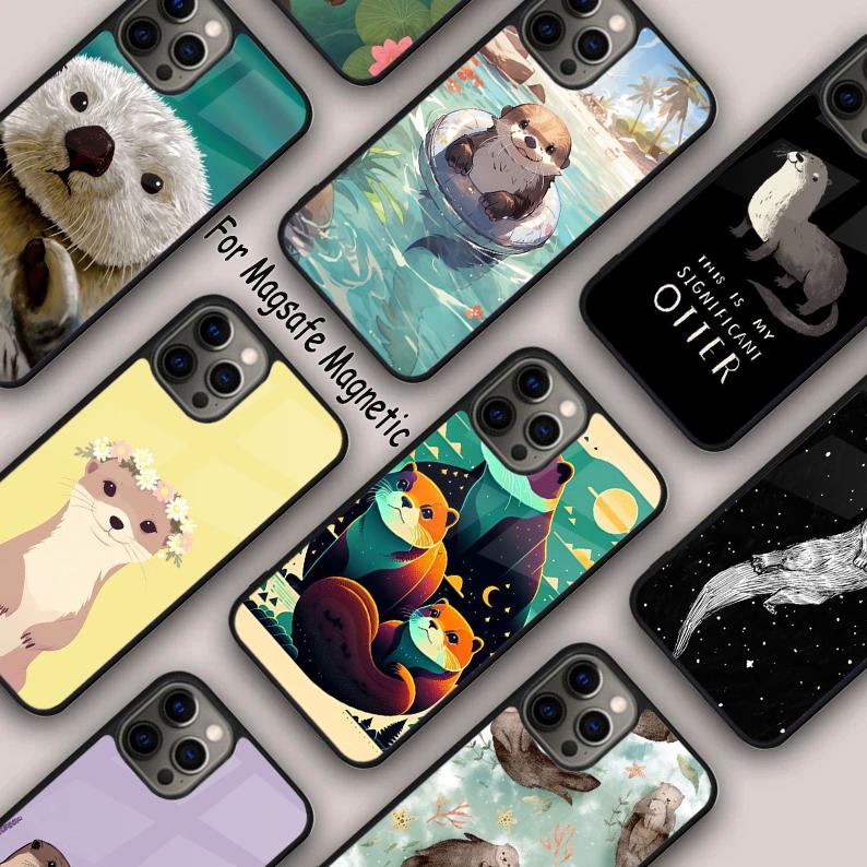 Духовное животное Выдра Река Магнитный чехол для телефона ДЛЯ APPLE iPhone 17 Air 16 14 13 12 Pro Max 15 Plus Беспроводная зарядка MagSafe Чехол