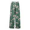 Women's Loose Casual Floral Print Wide Leg Pants With Elastic Waist Drawstring And Pocket Pants