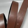 94-Grain Double-Sided Genuine Leather Belt: 3-Inch Flat Design with Smooth Buckle, Customizable Logo, Hot Sale.