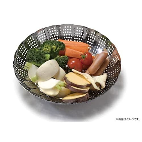 PEARL METAL Simple Use Steamer, One Size Fits 16-24cm, Stainless Steel, Dishwasher Safe, CC-1690