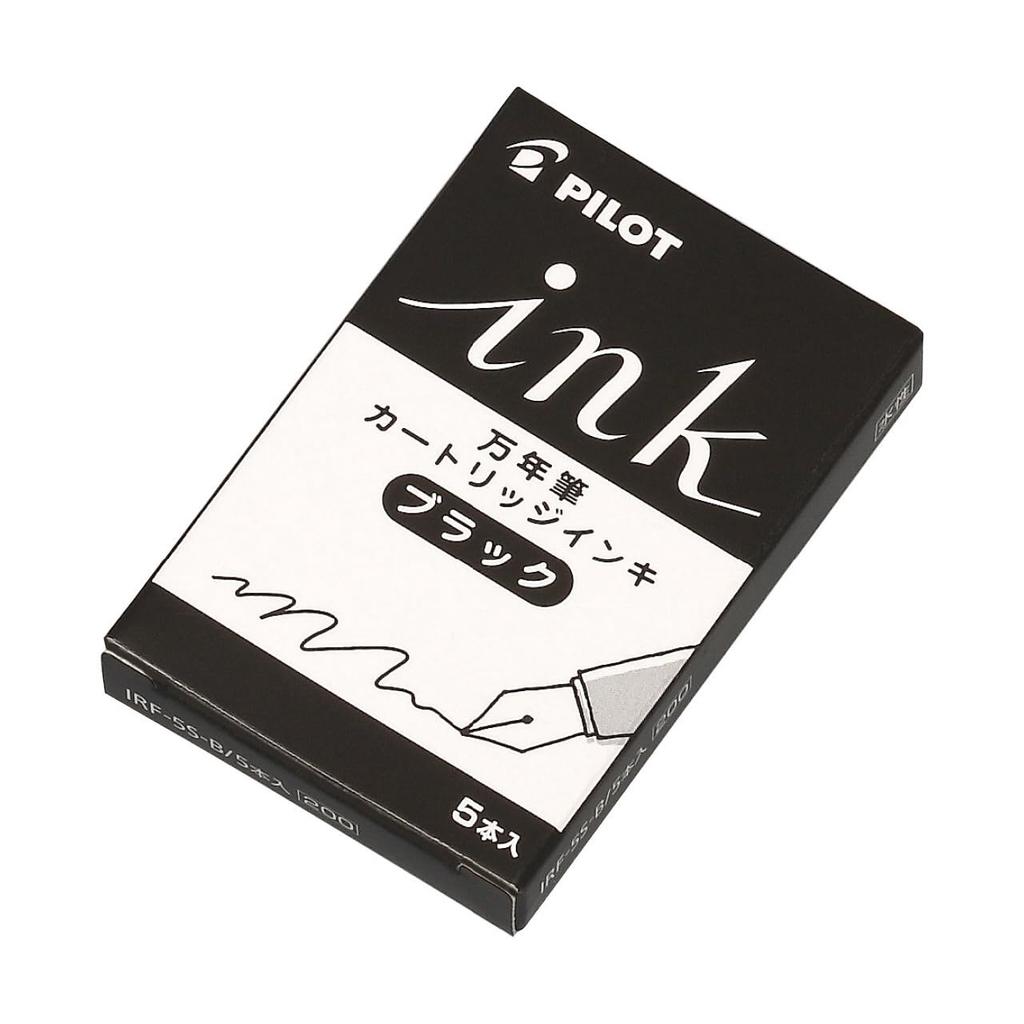 Pilot Fountain Pen Ink 5 cartridges x 10 packs Cartridges, Black, (IRF50S10B)