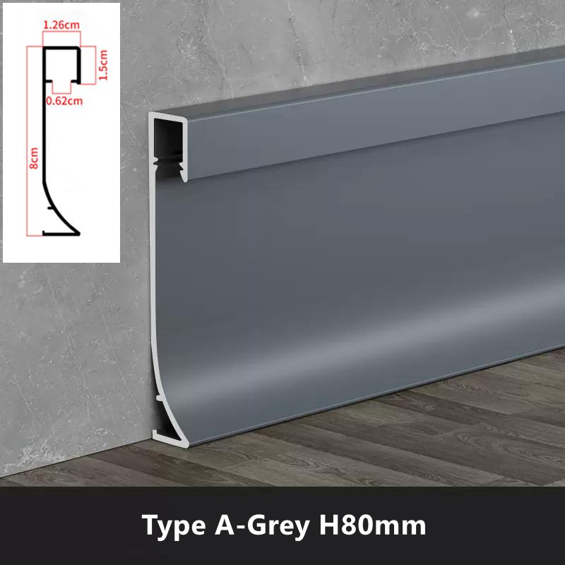 1 м H50/80 мм светодиодный плинтус алюминиевый профиль поверхностный твердый балочный световой канал металлический настенный плинтус линейный светильник молочный чехол