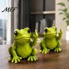 Creative Prank Toys Mini Monkey Figurine, Funny Resin Frog Statue with Middle Finger Gesture, Sarcastic Doll Gesture Humorous Ornament for