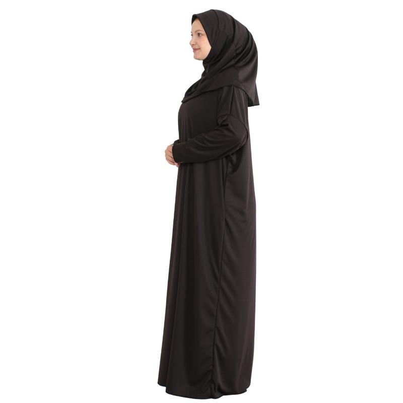 Women Prayer Clothes With Hijab Muslim Outfits Long Robe Abaya Turkish Islamic Dresses Dubai Kaftan With Rosary