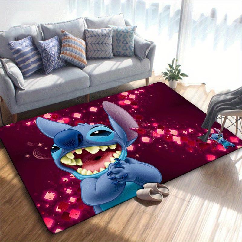 1pc Stitch Pattern Area Rug Soft Flannel Floor Mat for Living Room, Bedroom, Sofa Coffee Table Floor Mat, Machine Washable