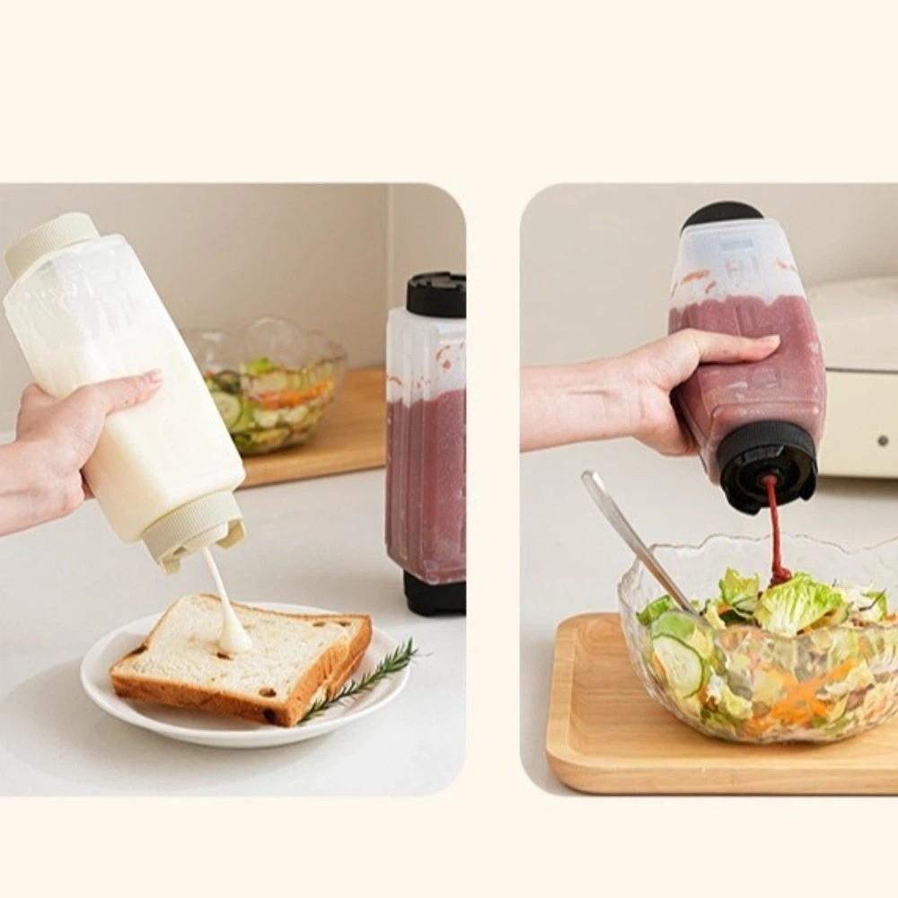 Large Capacity Condiment Dispenser Clear Plastic Ketchup Dispenser Squeeze Sauce Bottle Restaurant