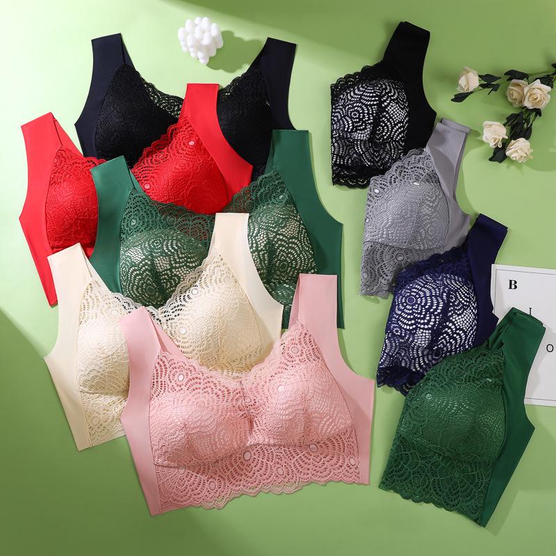 Кружевной пуш-ап бюстгальтер для сна большого размера - без косточек, тонкий и сексуальный жилет