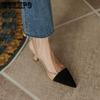 Versatile High Heel Shoes Toe Wrap Women's Soft Leather Comfortable Color Matching Elegant Thin Heel Pointed Toe Sandals Dropshipping Wholesale