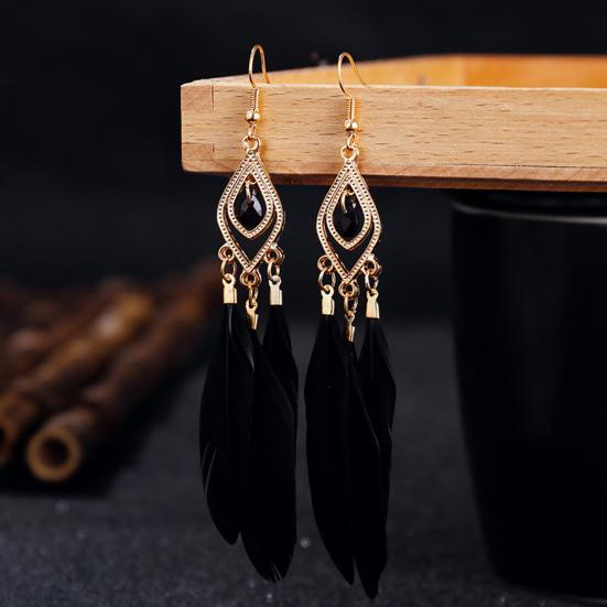 Women Drop Earrings Synthetic Feather Bohemia Creative Tassels Dangle Earrings Dangle Earrings Prom Jewelry