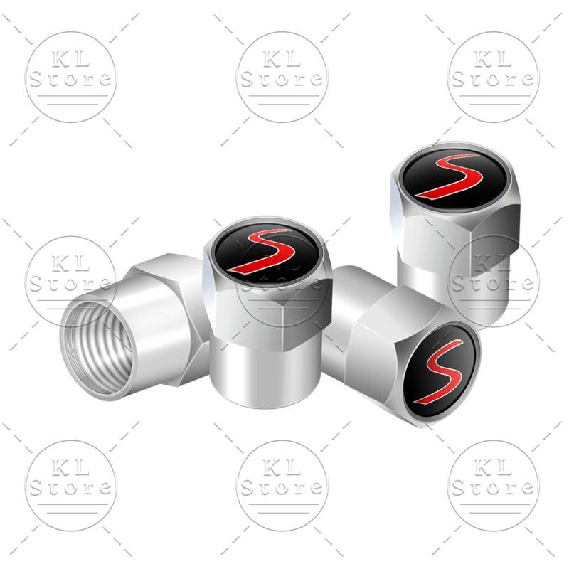 4pcs/set S Logo Car Wheel Tire Valve Air Stem Cap Dustproof Cover For Mini Cooper S Emblem R55 R56 F55 F56 F60 John Cooper Works