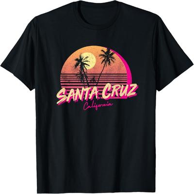 Ретро футболка Santa Cruz California Beach Sunset для мужчин, женщин, девочек, детей