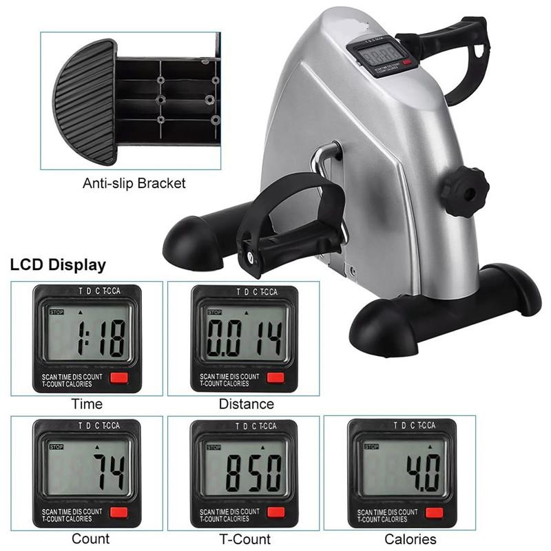 Rehabilitation Training Equipment Exercise Bike Pedal Exerciser Portable Foot Cycle Arm & Leg Peddler Machine with LCD Screen Displays