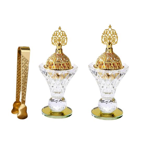 Арабская курильница для благовоний Стеклянный настольный держатель для благовоний с крышкой Полый конус для благовоний