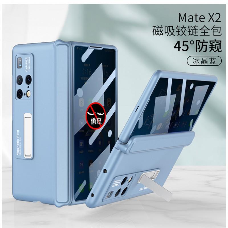 Ultra-Thin Full-Body Leather Flip Case Galaxy Z Fold2 Shockproof Slim Design Stand Function White Ice Blue