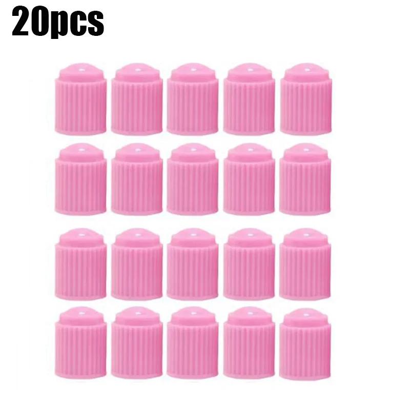 20Pcs Car Tire Tyre Valve Caps with O Rubber Ring Dust Covers Plastic Black Grey Red Stem Valve Caps for Cars Motorcycles Bike