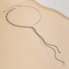 Крутое минималистичное медное ожерелье-цепочка в виде змеи для женщин, модное плетеное ожерелье с кристаллами и длинной кисточкой на ключицы, ожерелья, ювелирные изделия