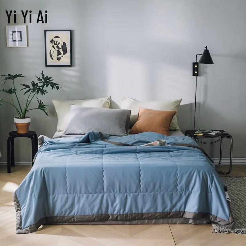 Летнее одеяло Yiyi Ai с контрастной окантовкой, 100% хлопок