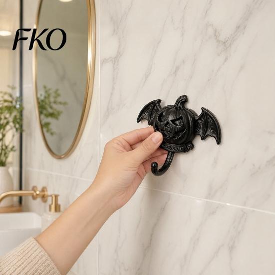 Pumpkin Face Hook Devil Bat Wall Hook, Halloween No-Drill Adhesive for Keys Small Pendant Hanger Bags, Strong Sticky Damage-Free