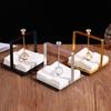 Wrought Iron Crystal Ball Tissue Holder Square Base Metal Napkin Rack Tissue Storage Box  for Home
