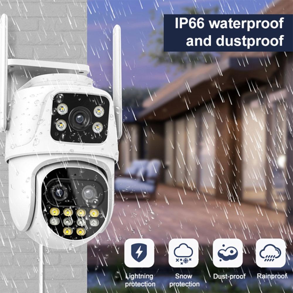 5K 9MP Wifi PTZ наружная камера с 8-кратным зумом и автоматическим слежением HD с тремя объективами и двумя экранами CCTV камера видеонаблюдения ICsee