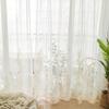 1pc Fairy Gauze Curtain, Romantic White French Embroidered Sheer Curtain, Classroom Decorative Curtain for Living Room Lace Gauze Curtain Home Decor