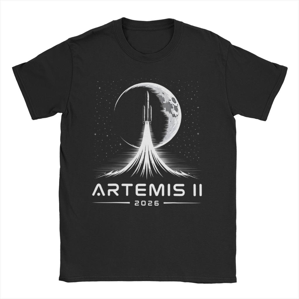 Unisex WoUnisex TShirt Artemis II Launch to The Moon Awesome Pure Cotton Tee Shirt Short Sleeve T Shirt Round Collar Clothes Gift