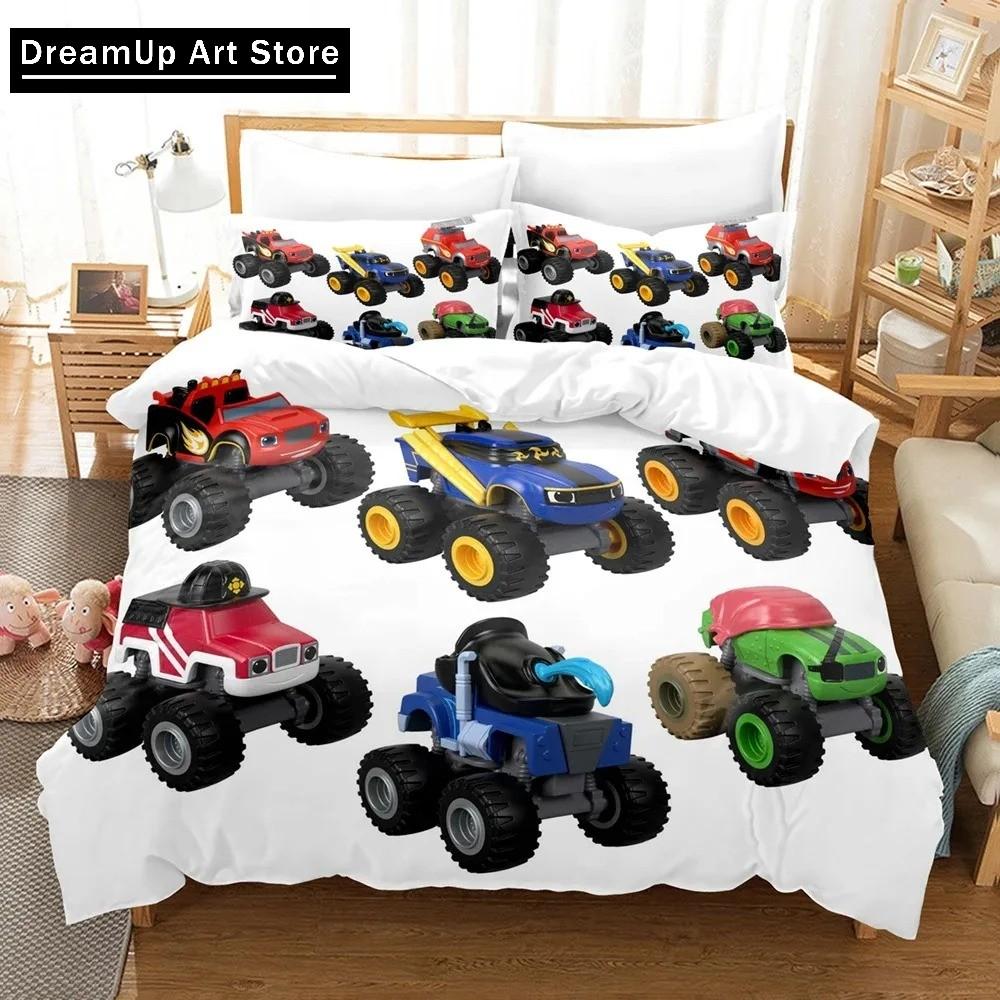 Комплект постельного белья с 3D-принтом Blaze N Monster Machines, пододеяльник с рисунком, двуспальный, двуспальный, двуспальный, для взрослых мальчиков, постельное белье, пододеяльник