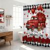1pc Valentine's Day Red Romantic Car Printed Waterproof Privacy Shower Curtain with 12 Hooks Multi Sizes Easy Installation