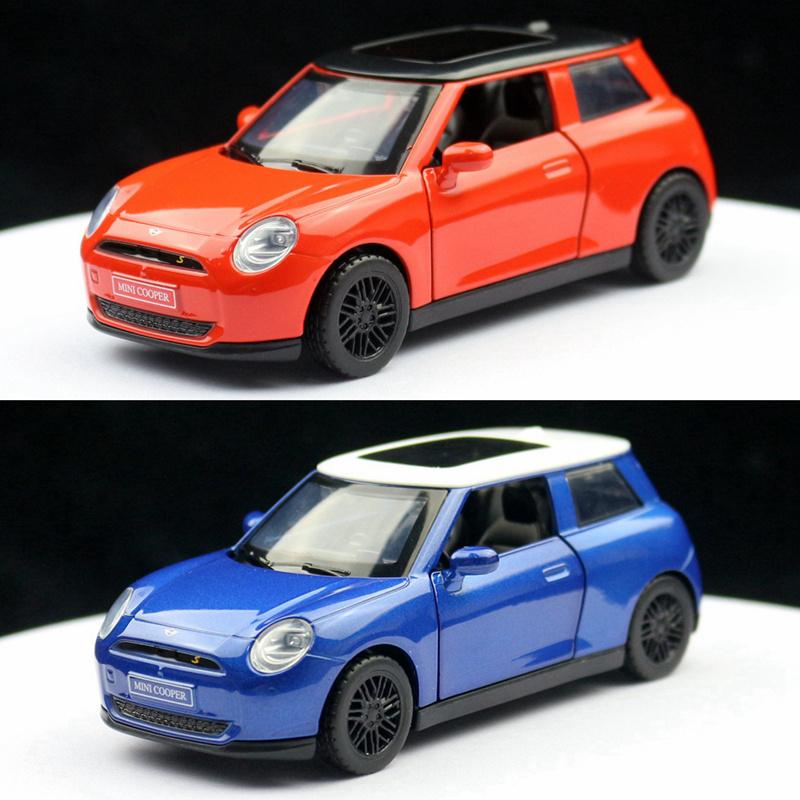 1/34 BMW Mini Cooper Модель автомобиля из литого металла Классические транспортные средства Модель автомобиля Высокая имитация Миниатюрный масштаб Коллекция Детские подарки