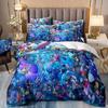 Anime Colored Comforter Cover Girl's Bedding Sets,Cartoon Print Quilt Cover 2 or 3 Pcs, Soft Twin Duvet Cover Set and Pillowcase