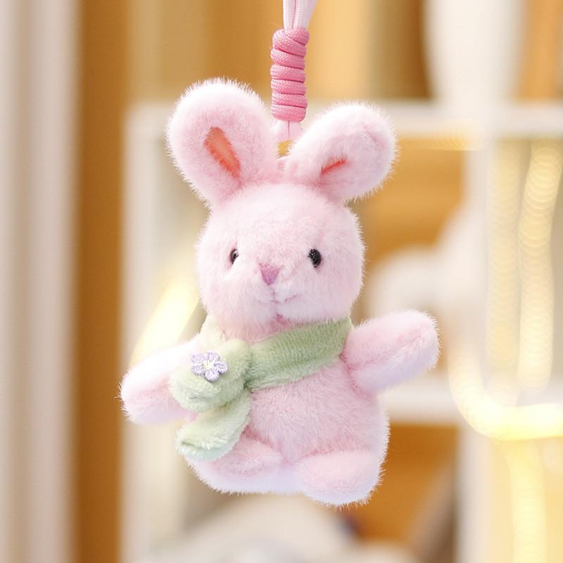 Scarf Plush Rabbit Doll Keychain Toy Animal Pendant Backpack Gift Decoration