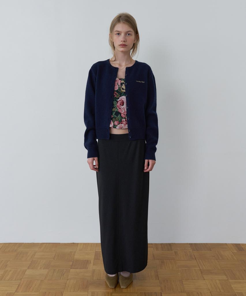 OVERDUEFLAIR Tension Stretch Maxi Skirt_Pearl Black