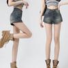 Women's American Retro High-Waist Denim Shorts - Summer A-Line Elastic Hot Pants