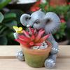 Милый цветочный горшок в виде слона Ручная работа из смолы Декоративный горшок для суккулентов для дома Комнаты Сада Балкона Офиса
