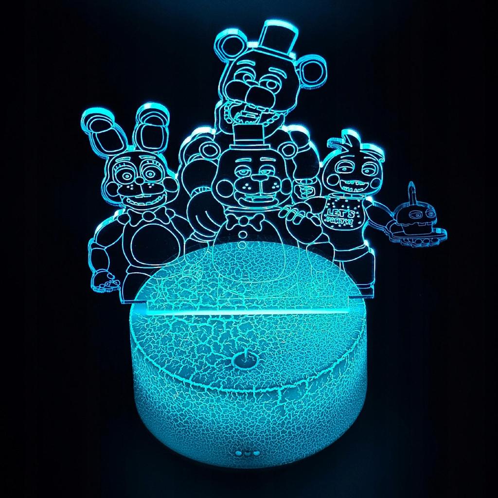Fnaf Five Nights At Freddy's Led Night Light For Kids + Remote Control