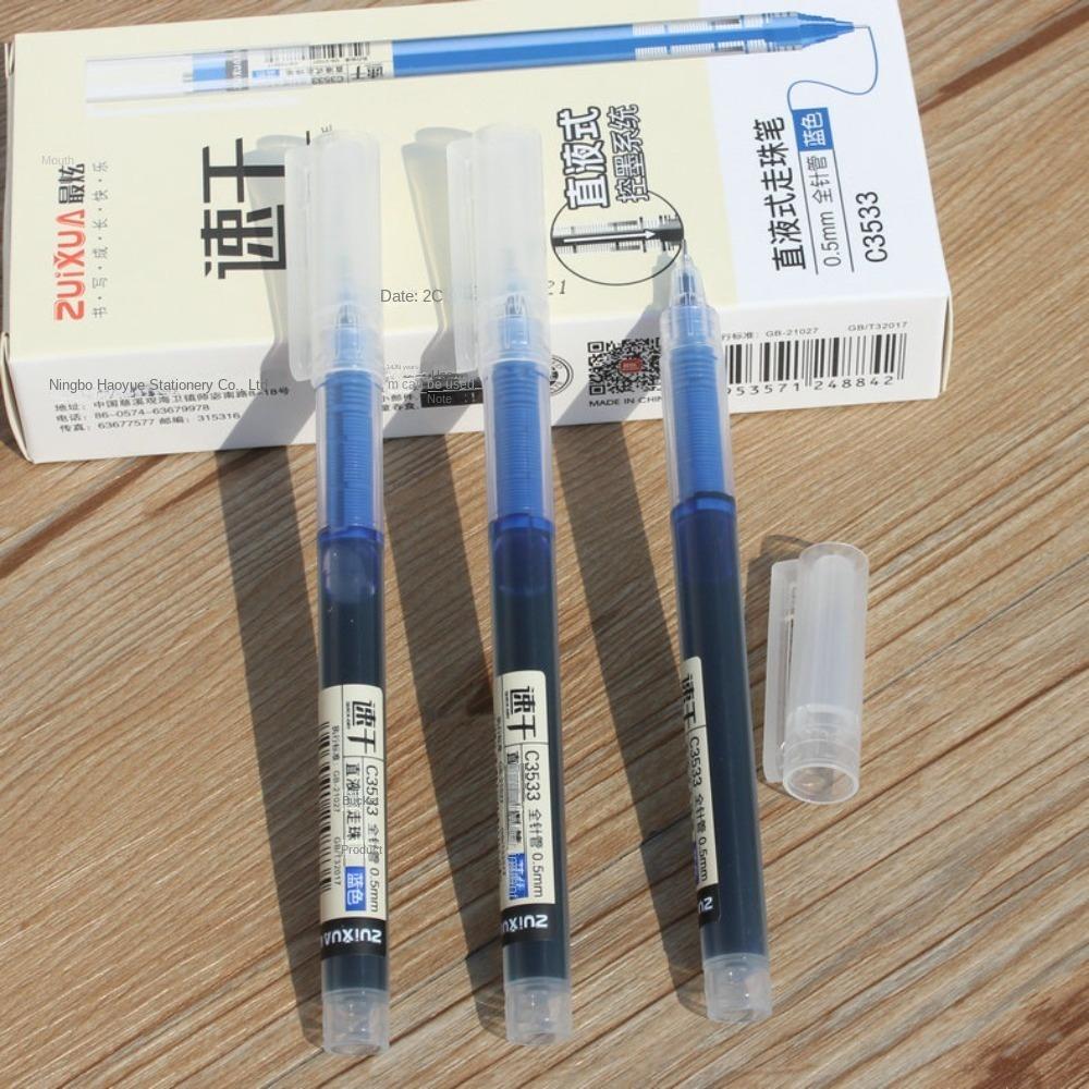 0.5mm Gel Pen 12 Color Ballpoint Pen New Straight Liquid Ball Pen