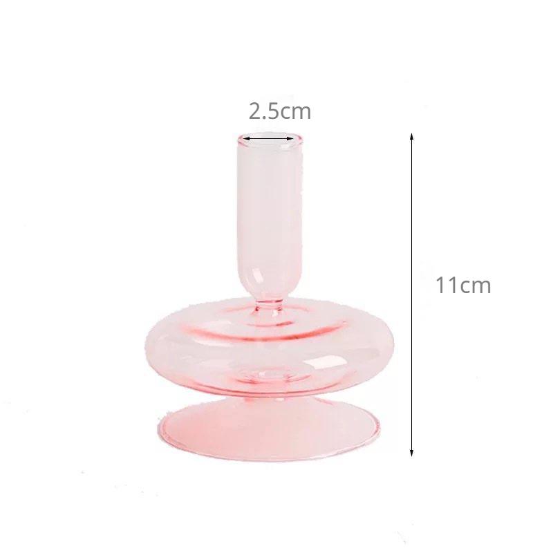 Pink Glass Candle Holder Taper Candlesticks Holder Wedding Table Centerpieces Nordic Home Decoration Wedding Decoration