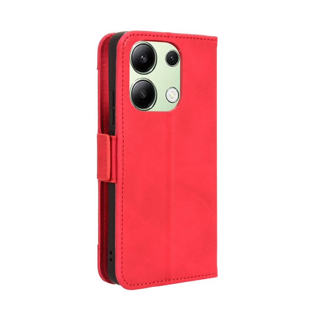 Кожаный чехол-книжка для Xiaomi Redmi Note 13 4G с несколькими отделениями для карт
