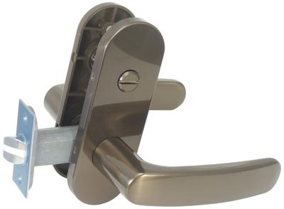 Замок Miwa Lock с ручкой-рычагом для внутренней перегородки, бронза ZLT901-6 0150-521