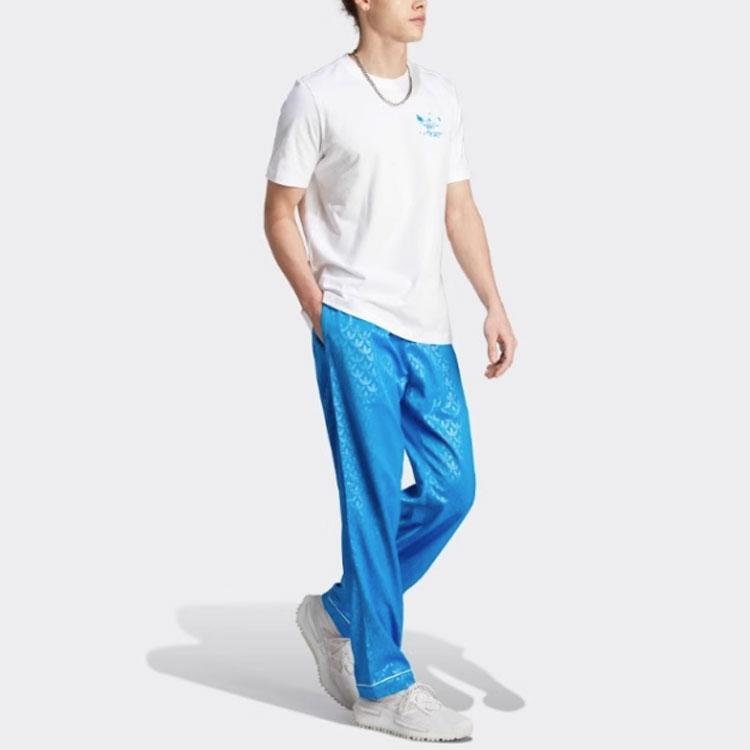adidas Originals Трилистник с буквенным принтом, футболка с круглым вырезом и короткими рукавами, мужские топы, белые II8169