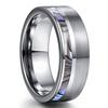 Fashion 8mm Silver Color Brushed Men 'S Stainless Steel Ring Colorful Abalone Shell Inlay Men 'S Ring Wedding Band Jewelry Gifts