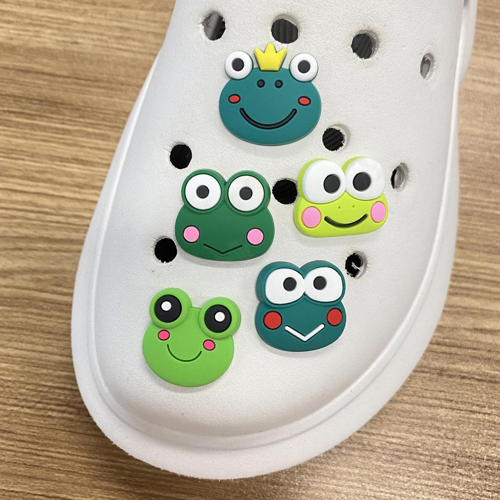 Набор шармов для Crocs с мультяшными лягушками: 10 шт. Мягкие ПВХ Аксессуары для обуви